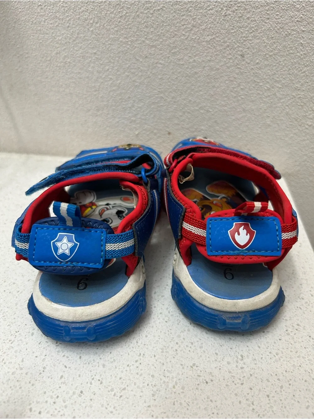 Paw Patrol Blue and Red Character Hook-and-Loop Kids Sandals